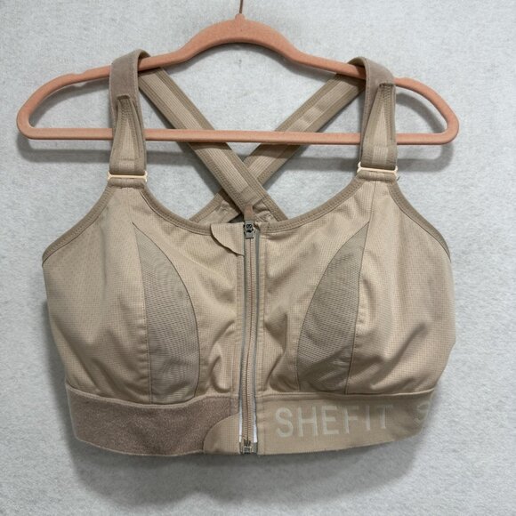 Shefit Ultimate Sports Bra Womens Large? Zip Front High Impact Adjustable Straps - Picture 1 of 9